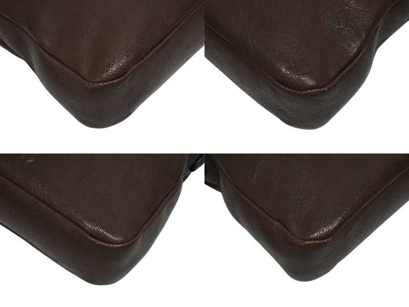 Miu Miu Nappa Leather Pouch Shoulder Bag Brown Gold — view 8