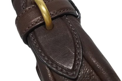 Miu Miu Nappa Leather Pouch Shoulder Bag Brown Gold — view 5