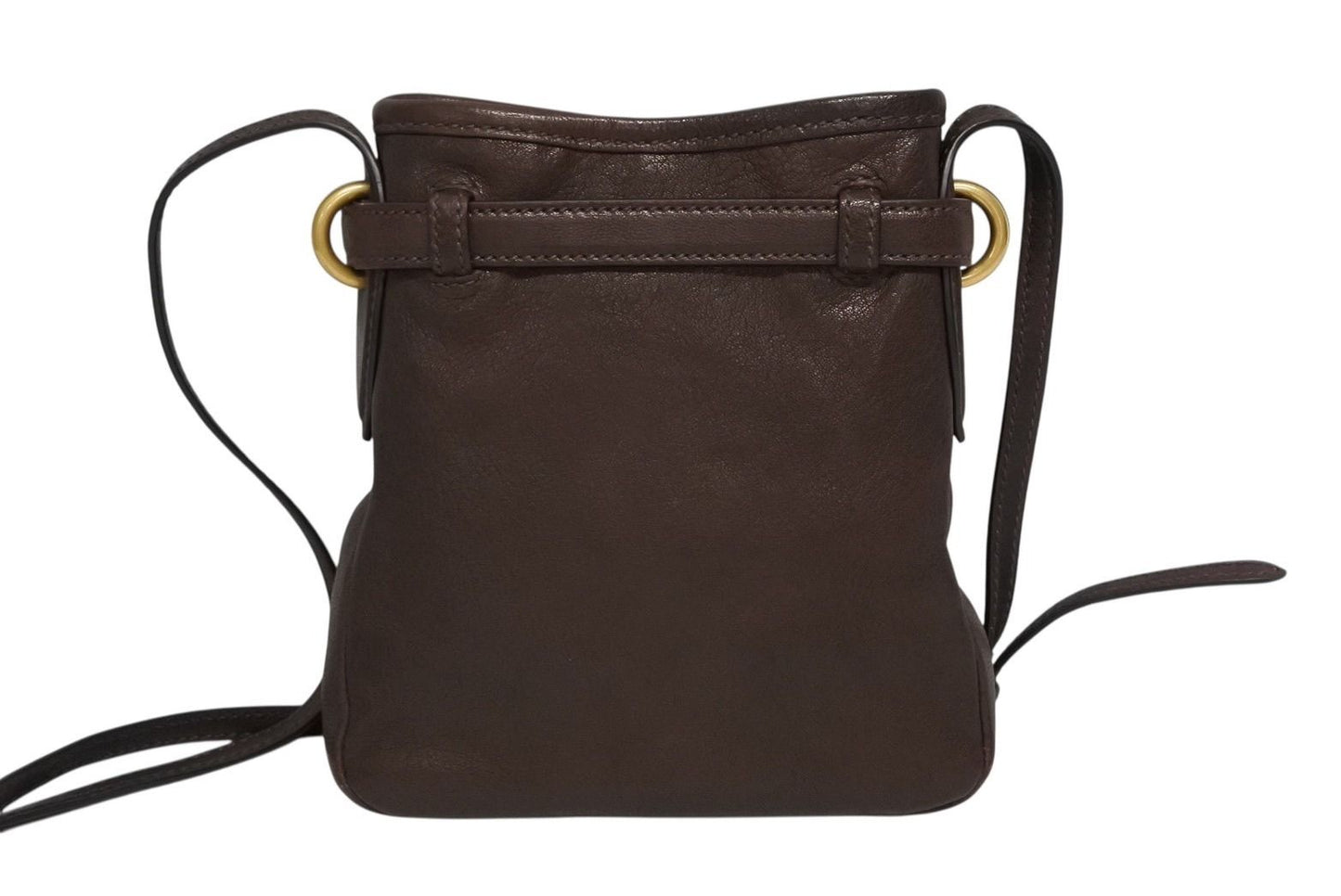Miu Miu Nappa Leather Pouch Shoulder Bag Brown Gold — view 3