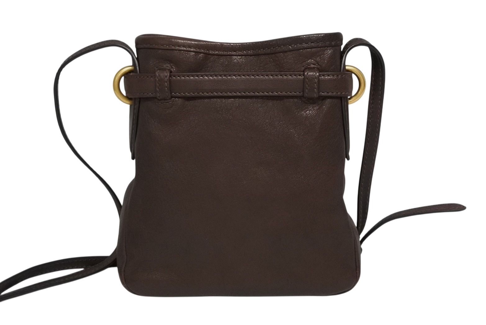 Miu Miu Nappa Leather Pouch Shoulder Bag Brown Gold — view 3