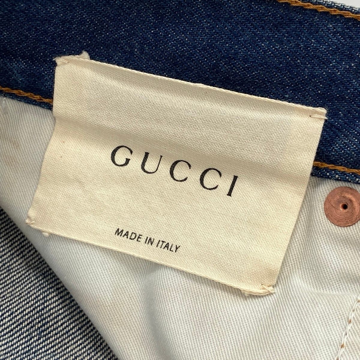 Gucci Dragon Flour Embroidery Vintage Wash Denim Pants Embroidered Jeans 30 — view 9