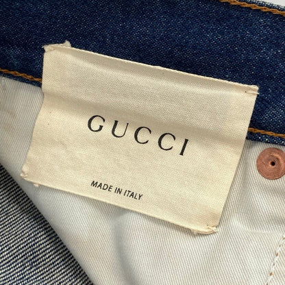 Gucci Dragon Flour Embroidery Vintage Wash Denim Pants Embroidered Jeans 30 — view 9