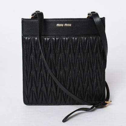 Miu Miu Shoulder Bag Black Crossbody Pochette Matelasse