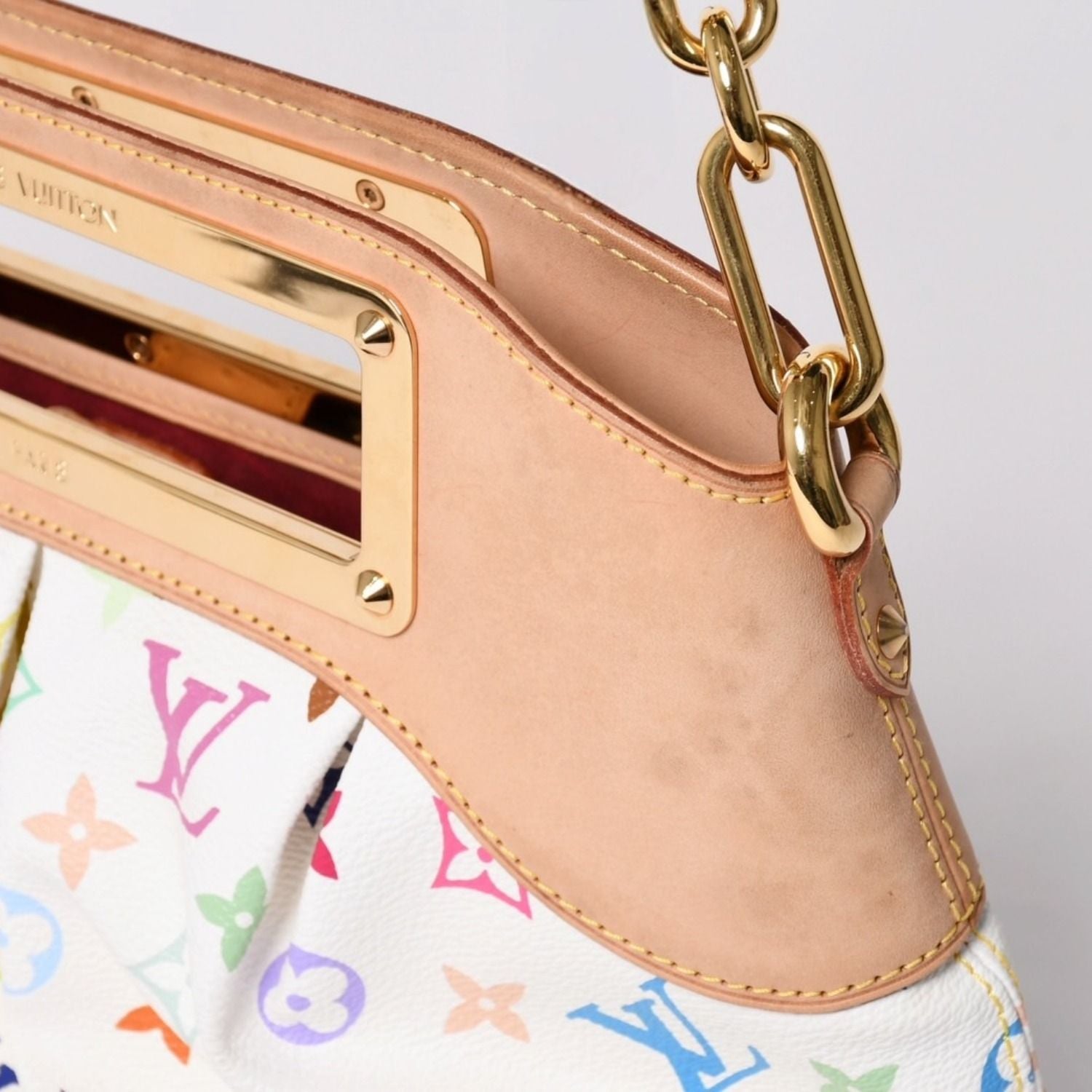 Louis Vuitton Monogram Multicolor Judy PM Takashi Murakami Handbag White — view 4