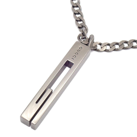 Gucci Motif Necklace 925 Sterling Silver Black Coating Pawn