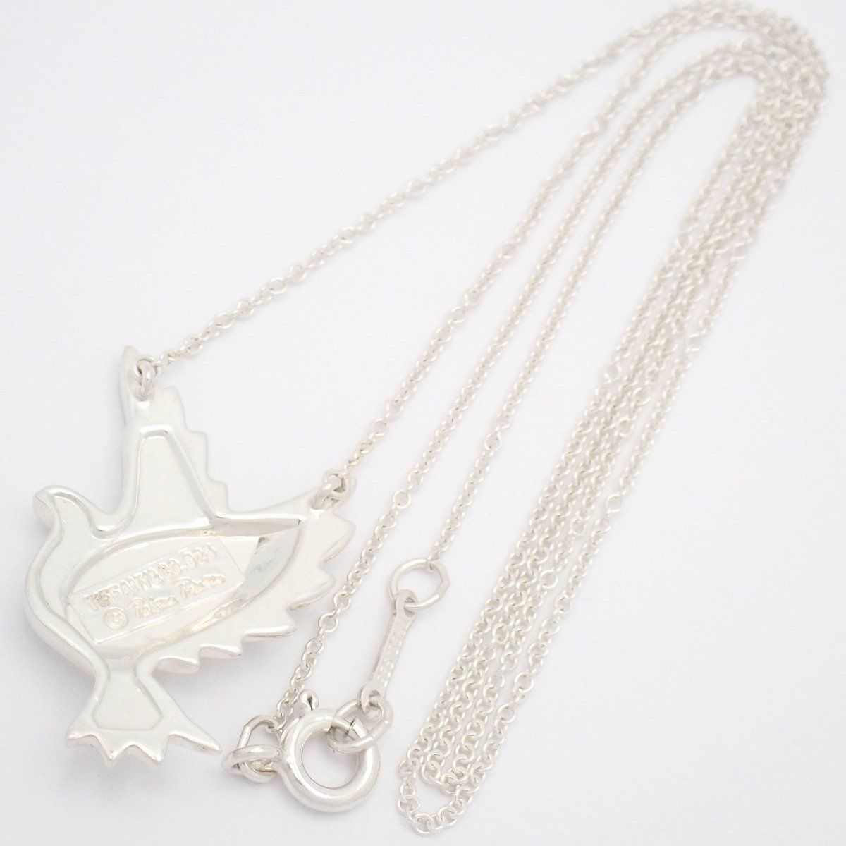 Tiffany & Co Dove Bird Motif Paloma Picasso Necklace 925 Sterling Silver — view 4