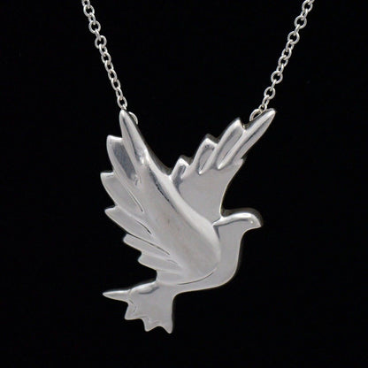 Tiffany & Co Dove Bird Motif Paloma Picasso Necklace 925 Sterling Silver — view 7