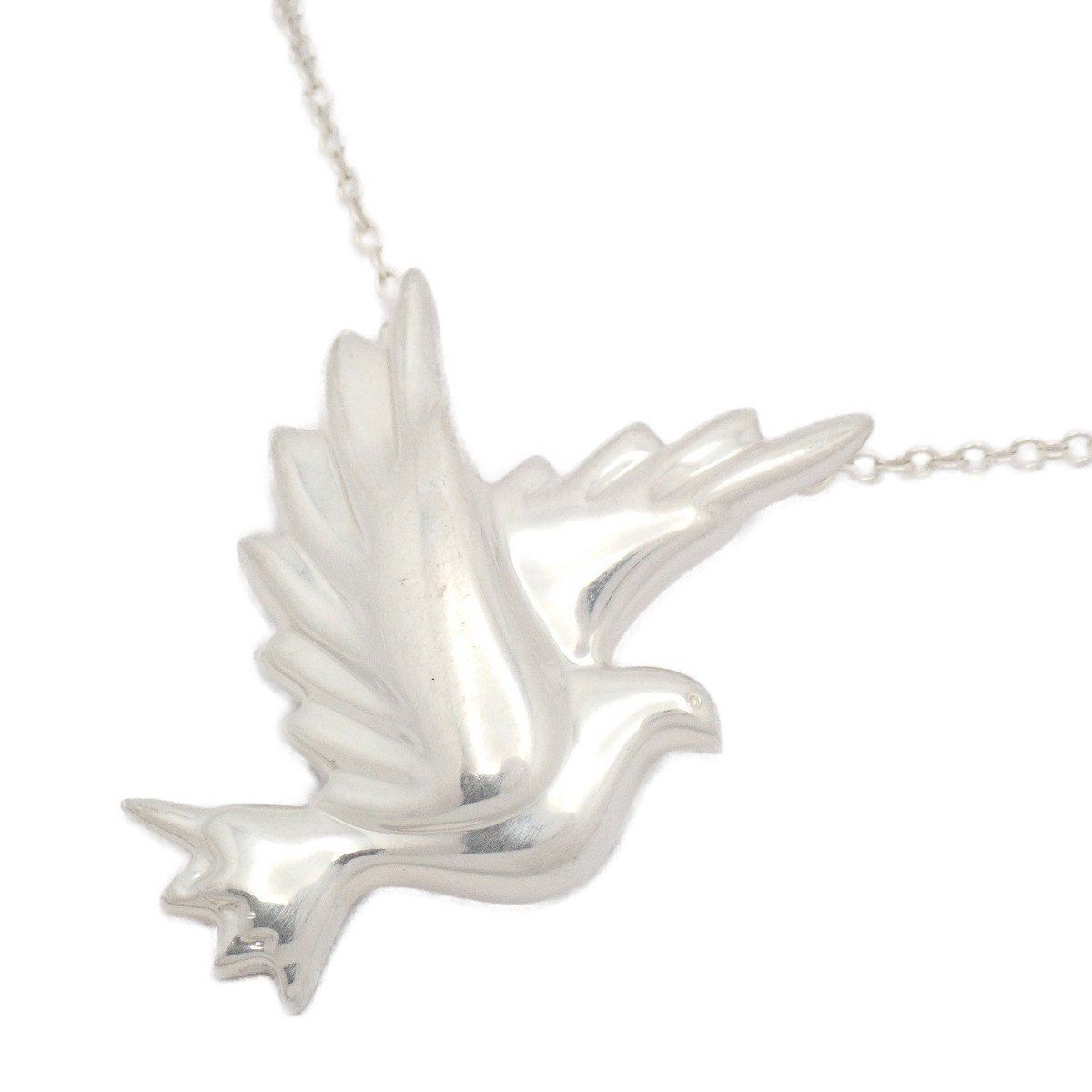 Tiffany & Co Dove Bird Motif Paloma Picasso Necklace 925 Sterling Silver