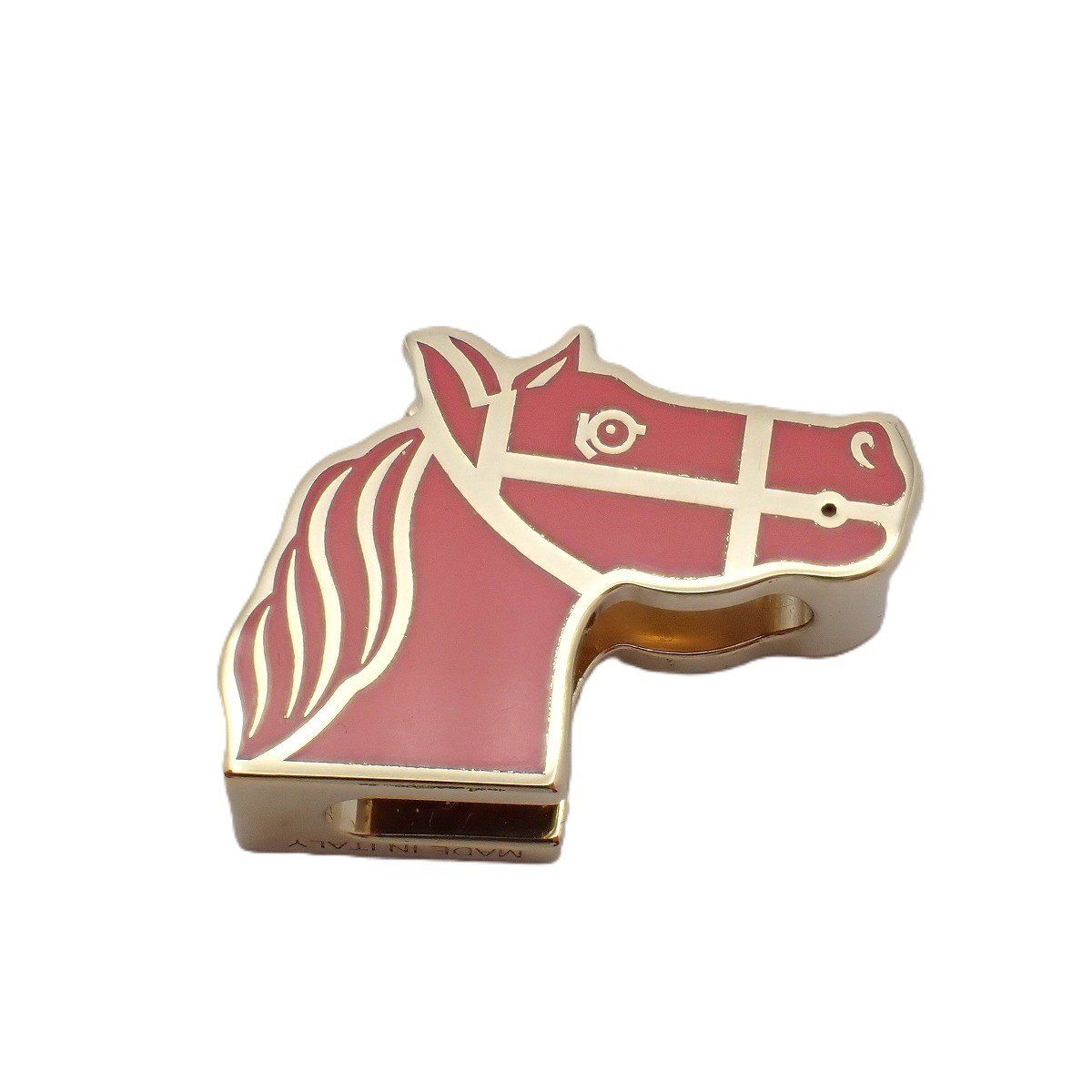 Hermes Kadrige Scarf Ring Gold Pink