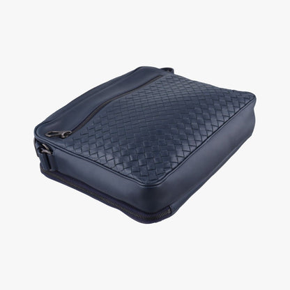 Bottega Veneta Intrecciato Navy Lambskin Tote — view 7