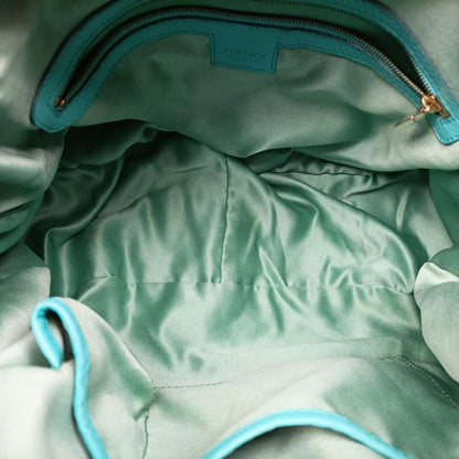 Versace Wave Shirred Hobo Blue Lambskin — view 9
