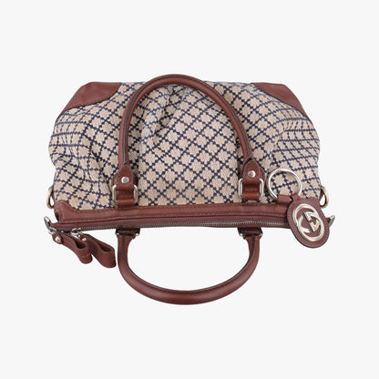 Gucci Ski Beige Leather Canvas Handbag — view 8