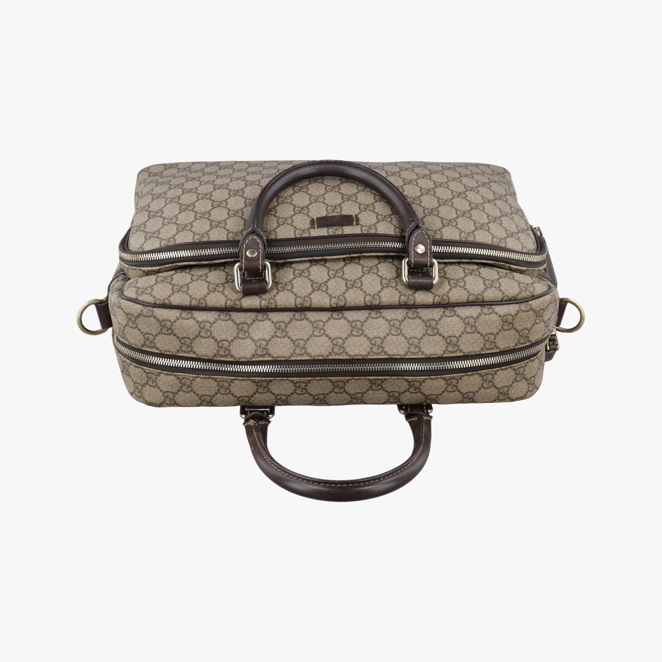 Gucci Business Brown Beige Canvas Tote — view 8