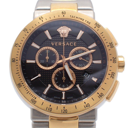 Versace Mystic Sports Chronograph Quartz Watch Duo Black Dial SS Vfg Pawn