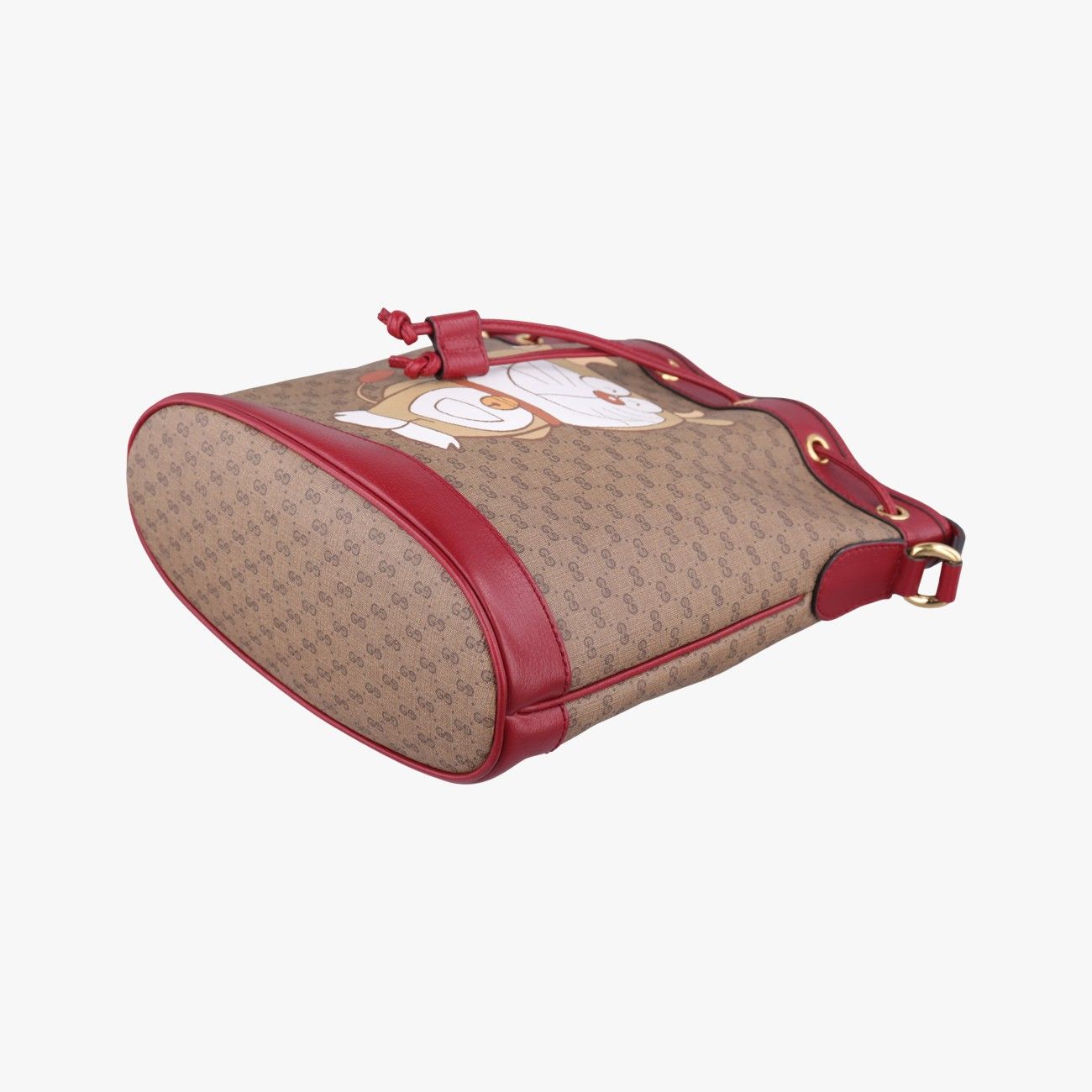 Gucci Doraemon Collaboration Brown Red Canvas Leather Messenger — view 4