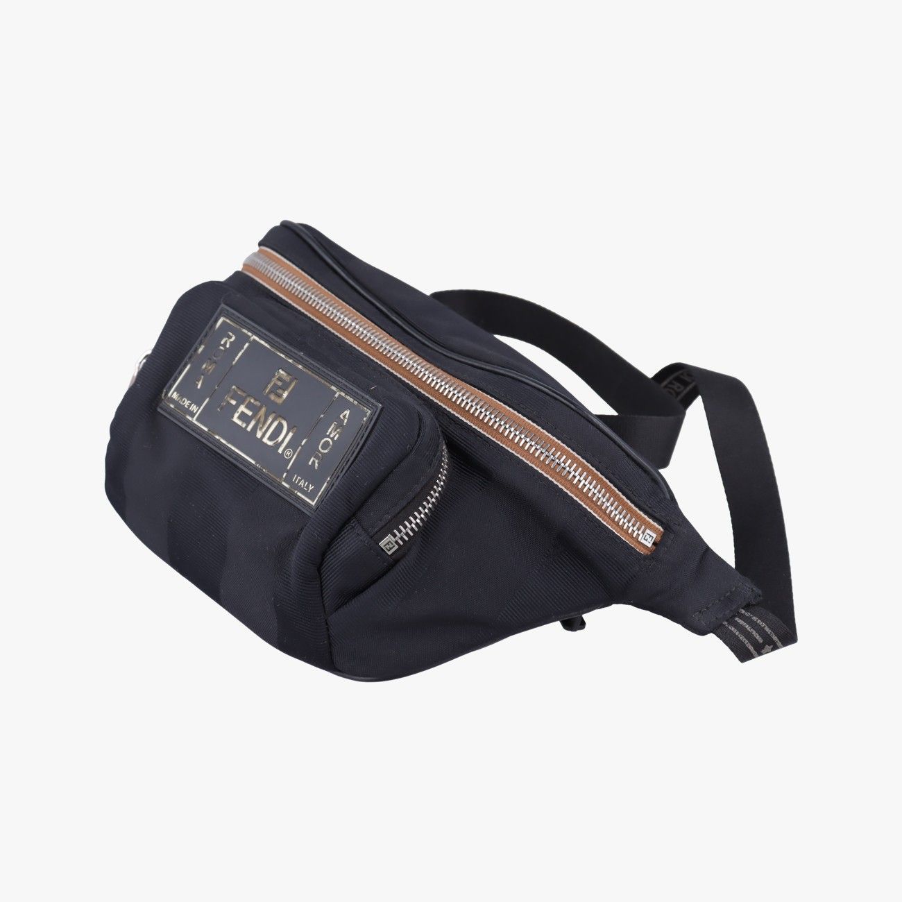 Fendi Pecan Amore Logo Black Canvas Handbag — view 4