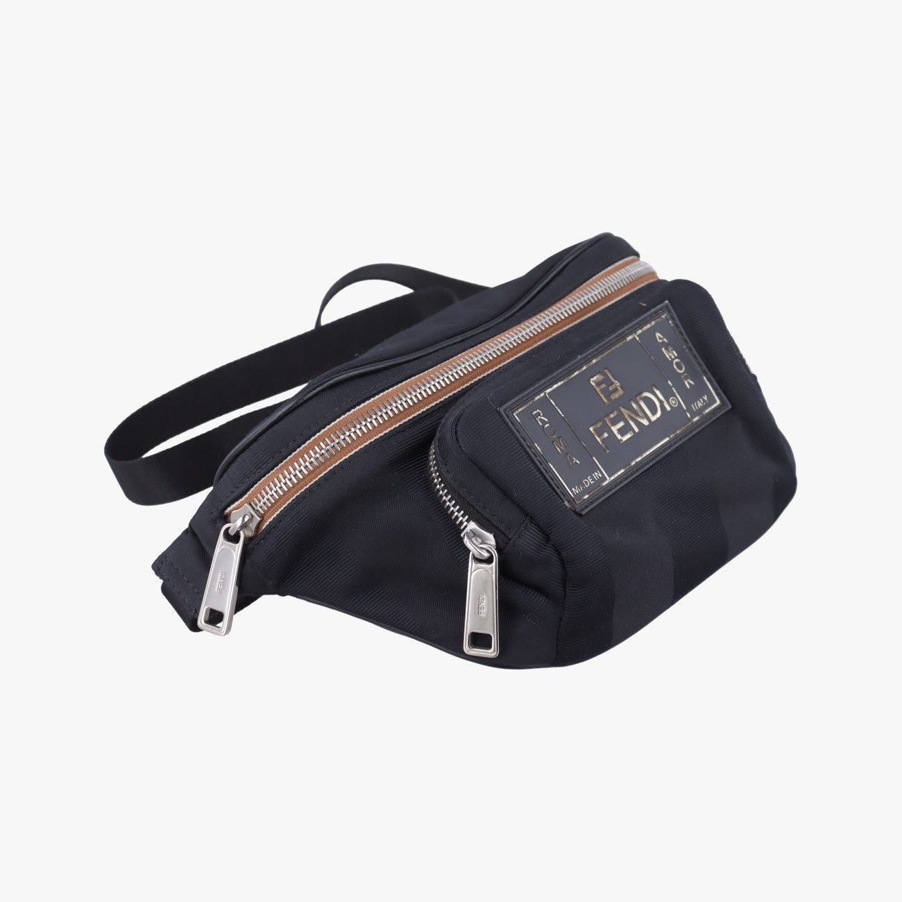 Fendi Pecan Amore Logo Black Canvas Handbag — view 5