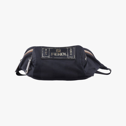 Fendi Pecan Amore Logo Black Canvas Handbag — view 3
