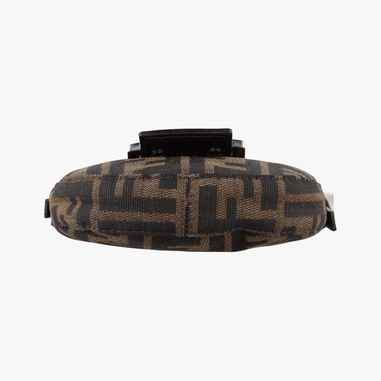 Fendi Mini Croissant Brown Canvas Leather Handbag — view 3
