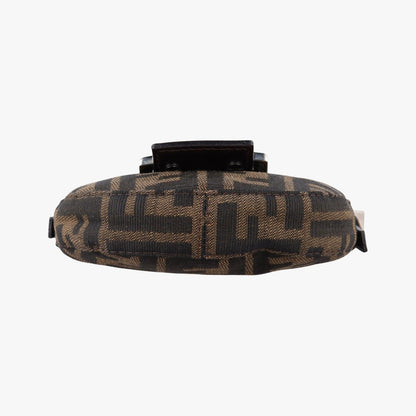 Fendi Mini Croissant Brown Canvas Leather Handbag — view 3