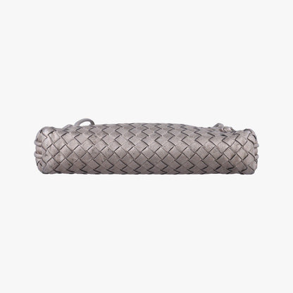 Bottega Veneta Nodini Intrecciato Silver Gray Lambskin Messenger — view 3