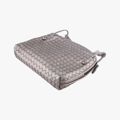 Bottega Veneta Nodini Intrecciato Silver Gray Lambskin Messenger — view 6
