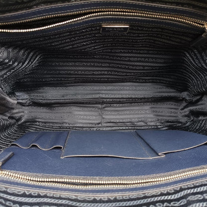 Prada Blue Black Saffiano Leather 164 7 Handbag — view 9