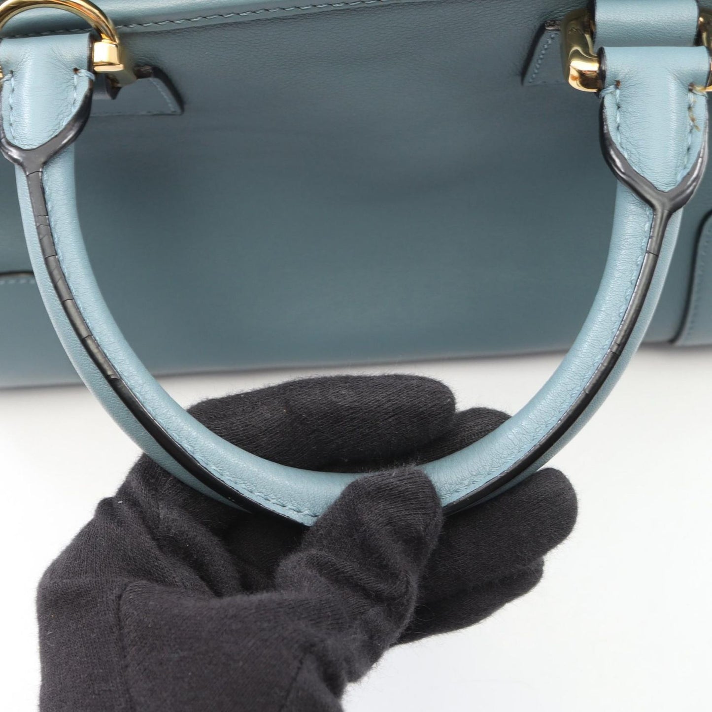 Loewe Handbag Amazona 28 2-Way Blue Gray Leather — view 6