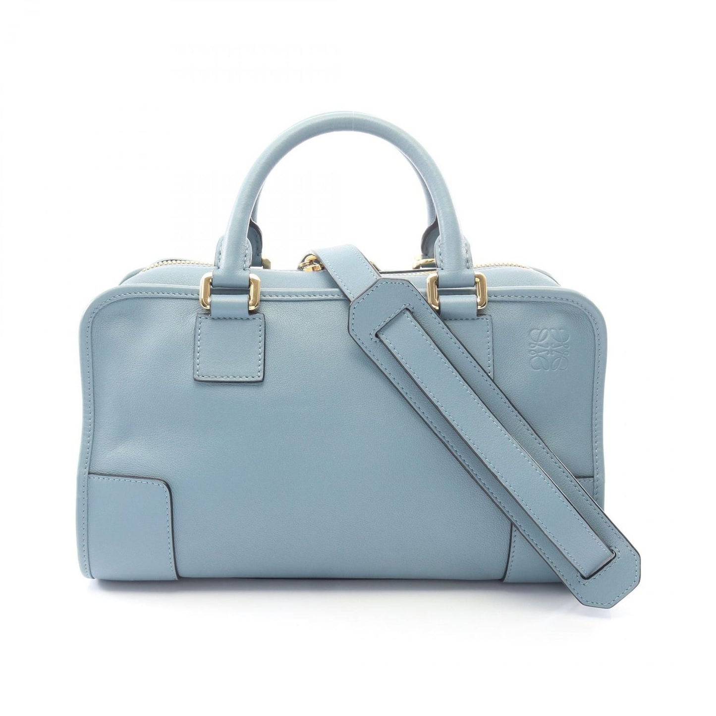 Loewe Handbag Amazona 28 2-Way Blue Gray Leather