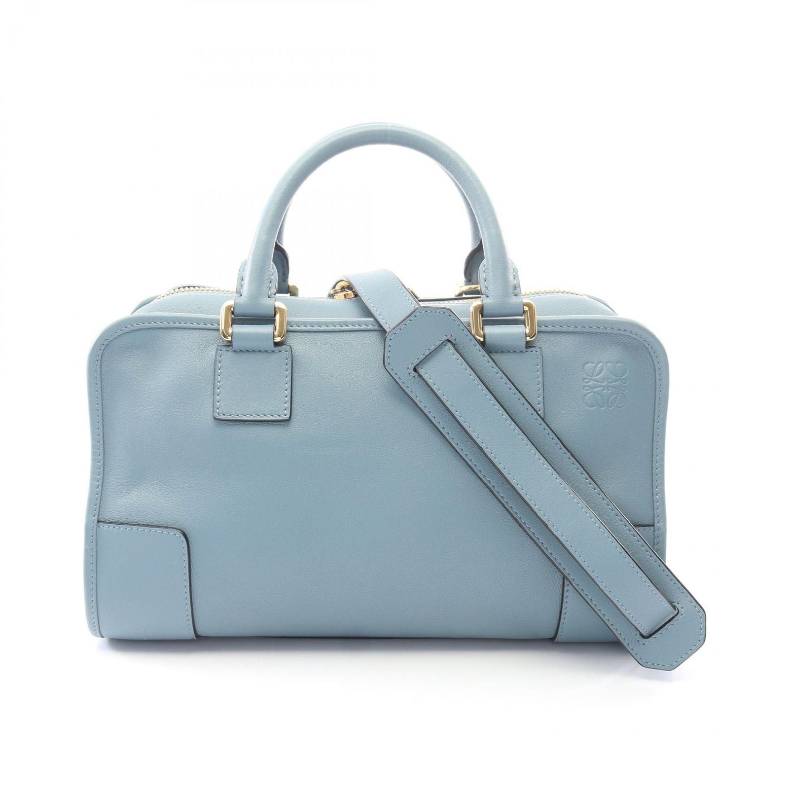 Loewe Handbag Amazona 28 2-Way Blue Gray Leather