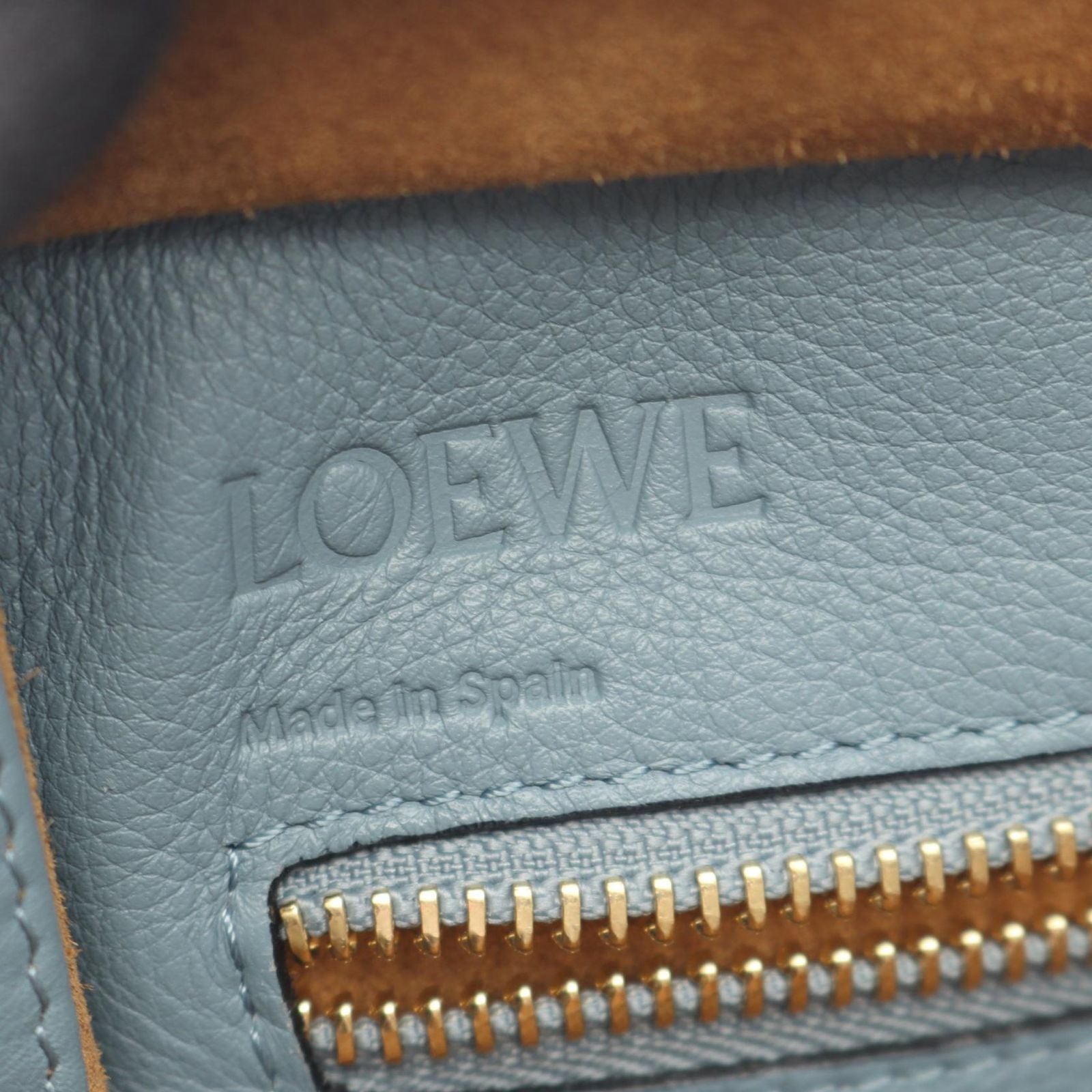 Loewe Handbag Amazona 28 2-Way Blue Gray Leather — view 4