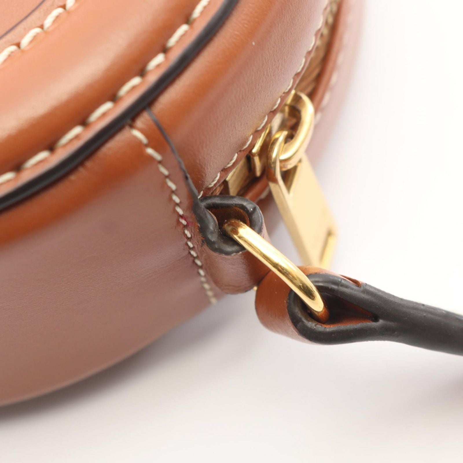 Celine Shoulder Bag Triomphe Oval Purse Cuile Brown Leather — view 5