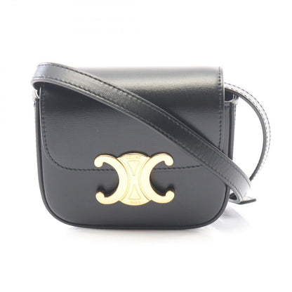 Celine Shoulder Bag Mini Claude Triomphe Black Leather