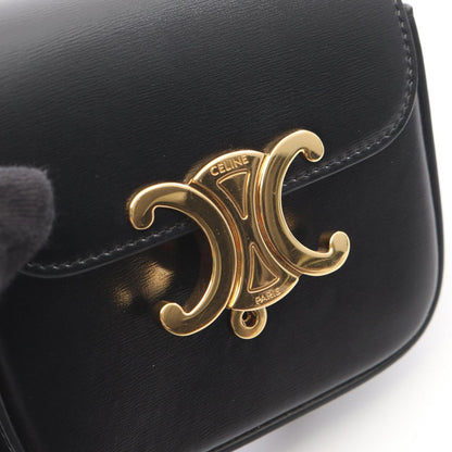 Celine Shoulder Bag Mini Claude Triomphe Black Leather — view 7