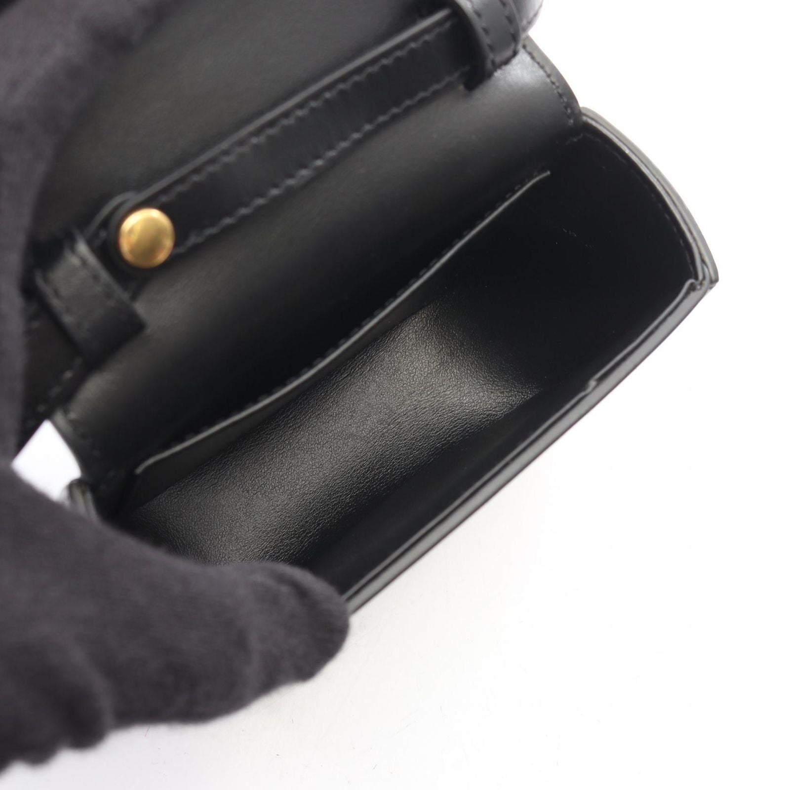 Celine Shoulder Bag Mini Claude Triomphe Black Leather — view 3