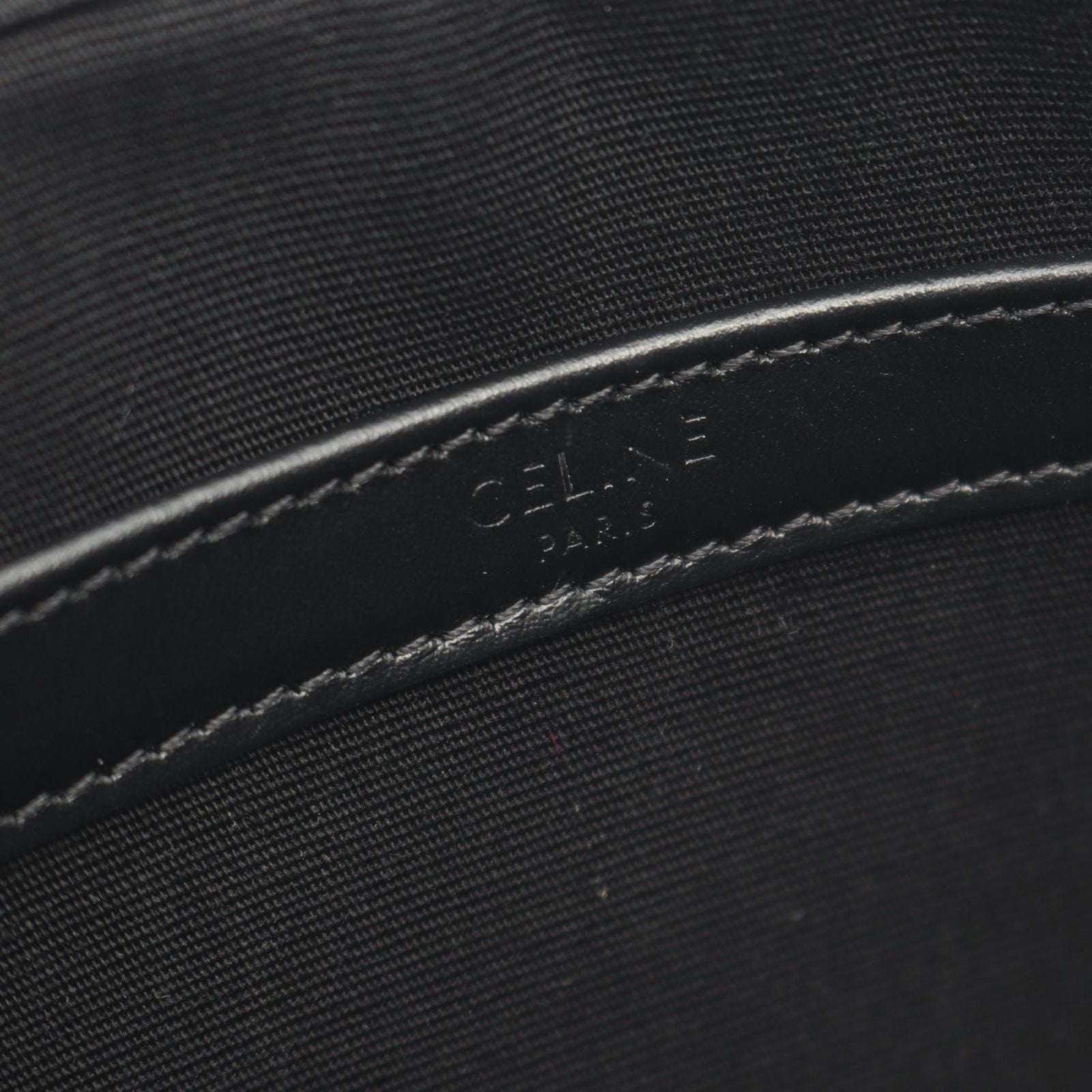 Celine Shoulder Bag Triomphe Black Canvas Leather — view 4
