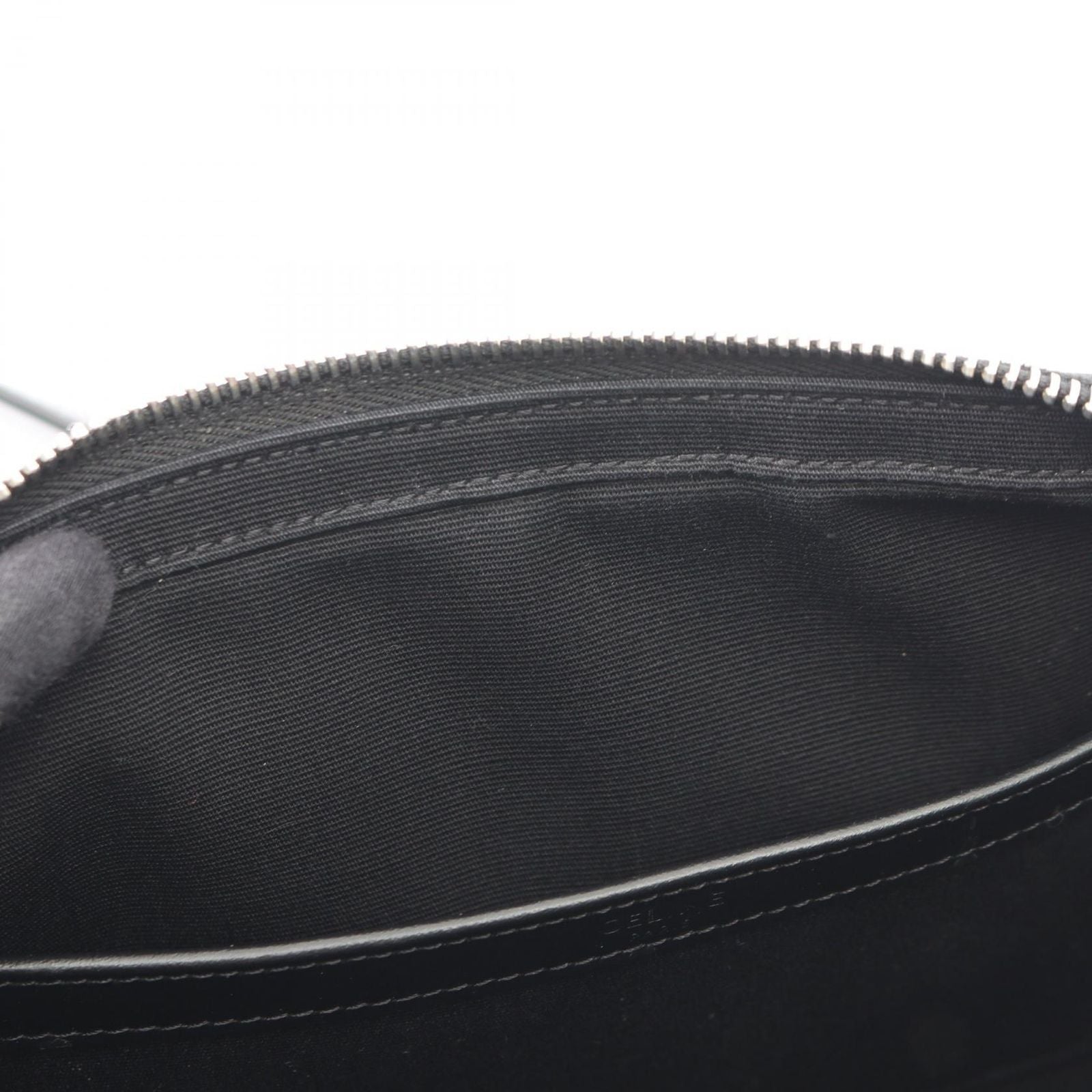 Celine Shoulder Bag Triomphe Black Canvas Leather — view 5
