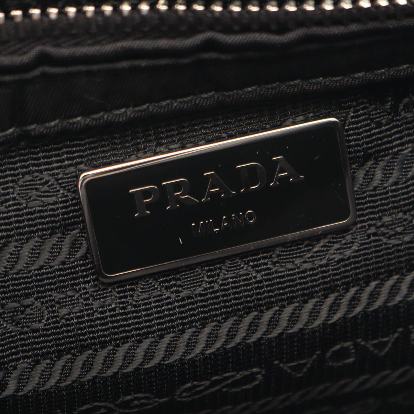 Prada Shoulder Bag Tessuto Bomber Black Nylon Leather Chain — view 4