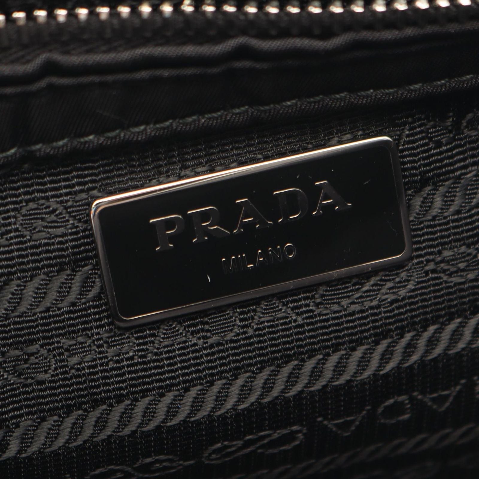 Prada Shoulder Bag Tessuto Bomber Black Nylon Leather Chain — view 4