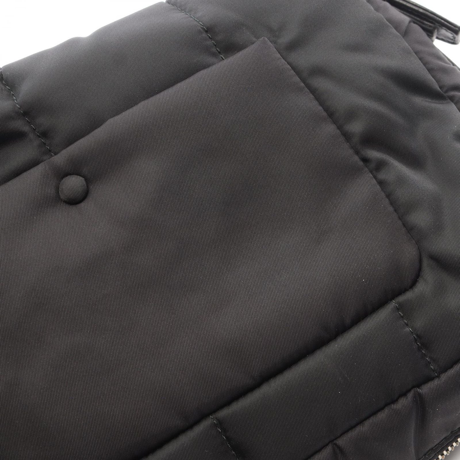 Prada Shoulder Bag Tessuto Bomber Black Nylon Leather Chain — view 7