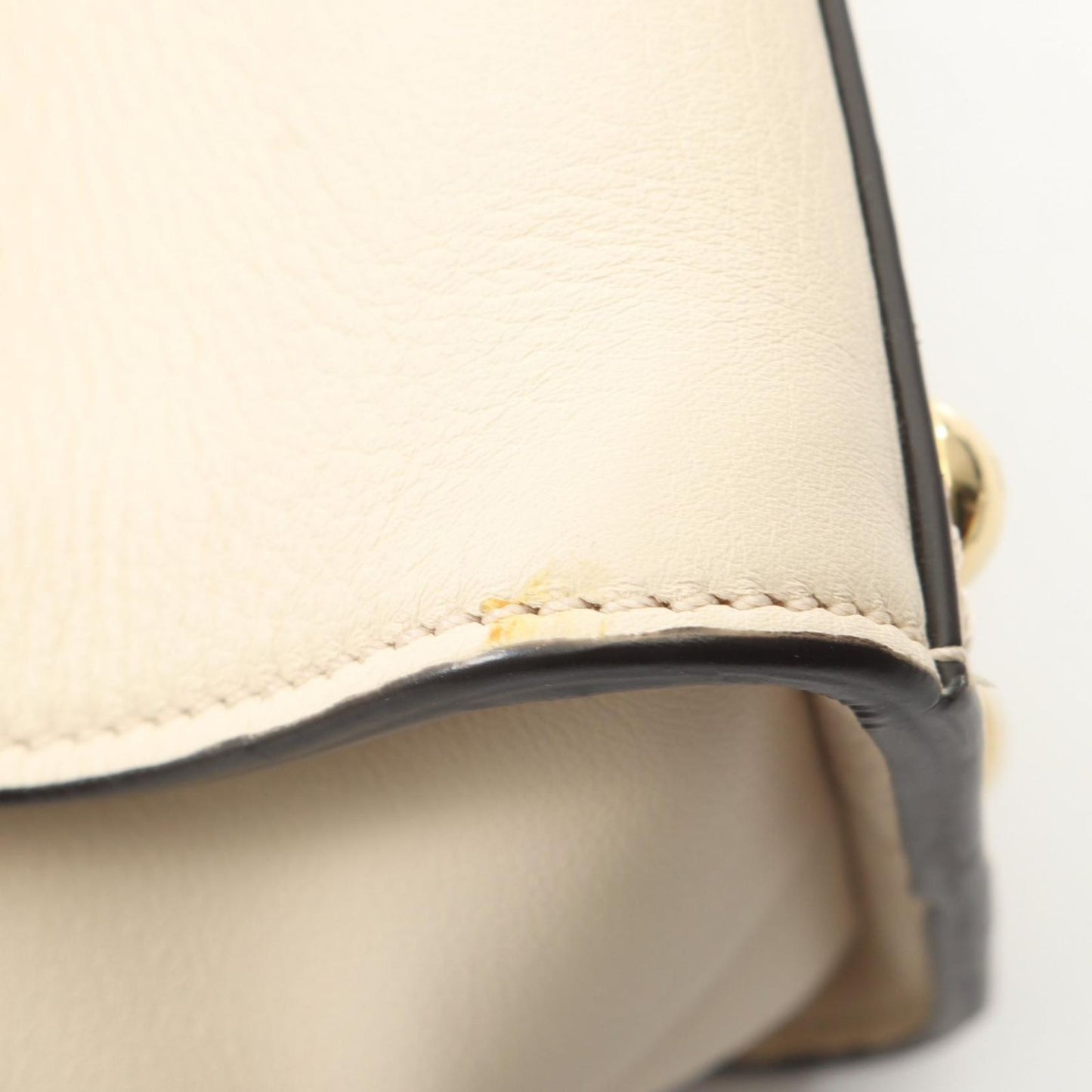 Fendi Handbag Peekaboo Regular Goods Mon Star Eye 2-Way Cream Black Leather — view 7
