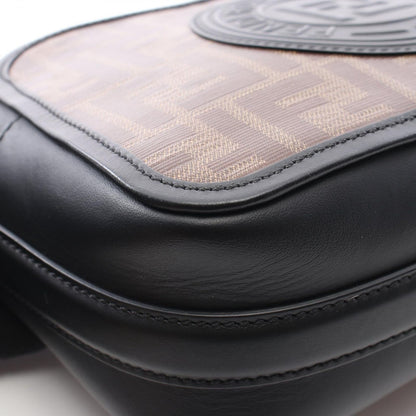 Fendi Shoulder Bag Cam Zucca Brown Black Canvas Leather — view 5