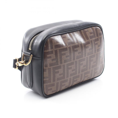 Fendi Shoulder Bag Cam Zucca Brown Black Canvas Leather — view 2