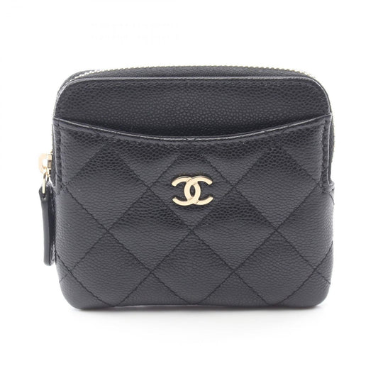 Chanel Coin Case Quilted Black Caviar Leather