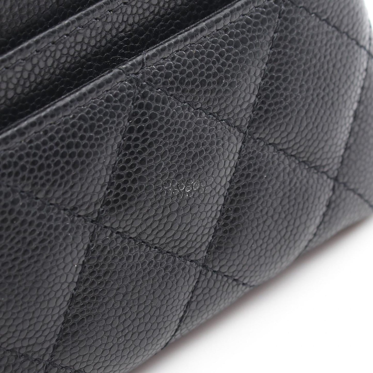 Chanel Coin Case Quilted Black Caviar Leather — view 6