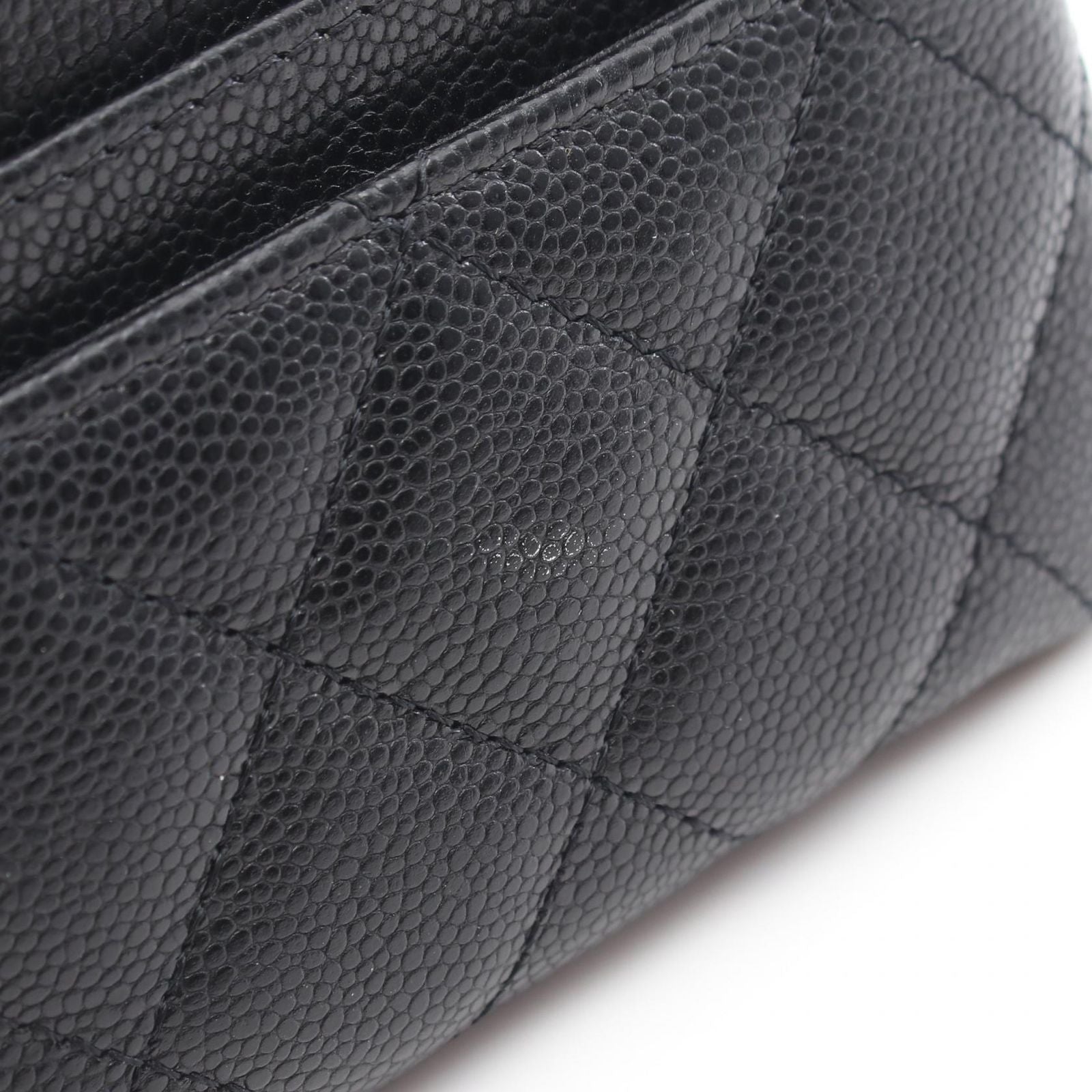 Chanel Coin Case Quilted Black Caviar Leather — view 6