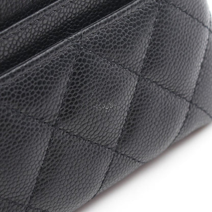 Chanel Coin Case Quilted Black Caviar Leather — view 6