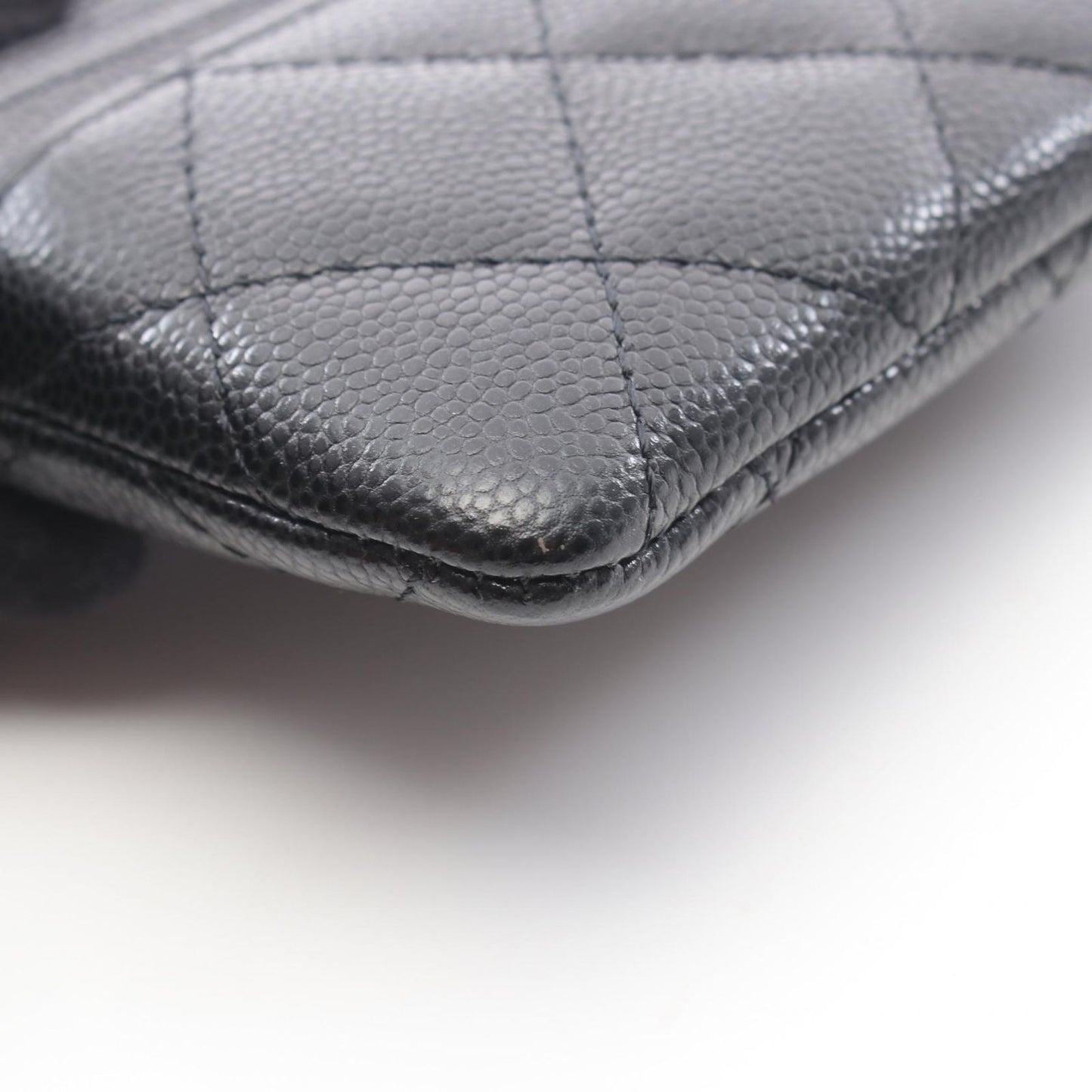 Chanel Coin Case Quilted Black Caviar Leather — view 7