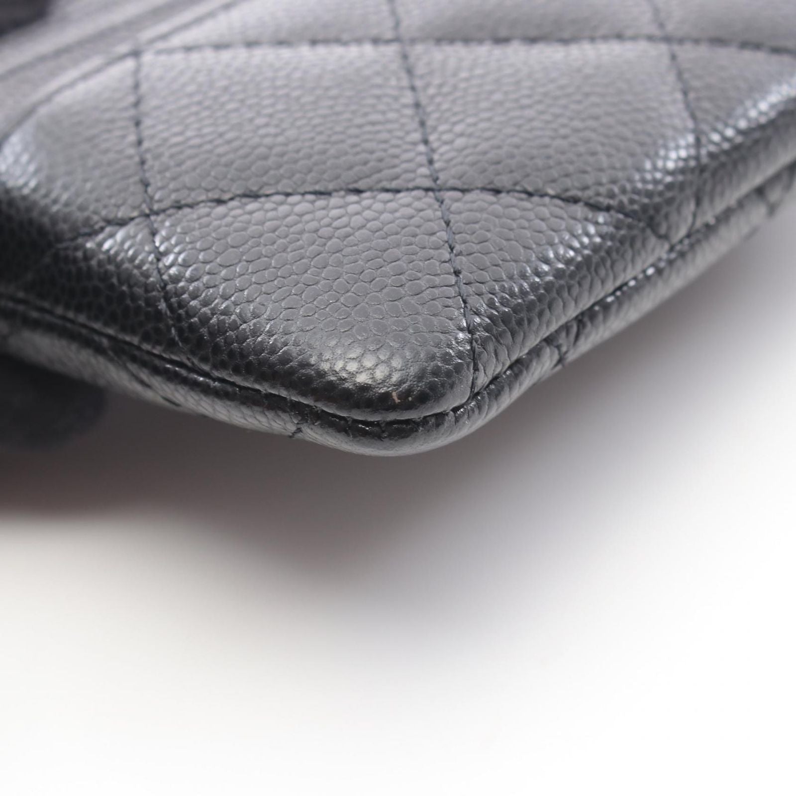 Chanel Coin Case Quilted Black Caviar Leather — view 7