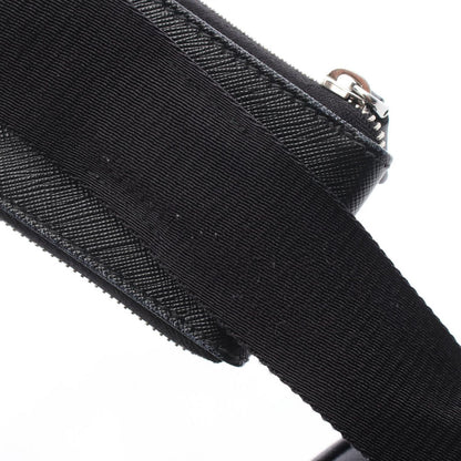Prada Shoulder Bag Saffiano Travel Black Leather Triangle Logo — view 6